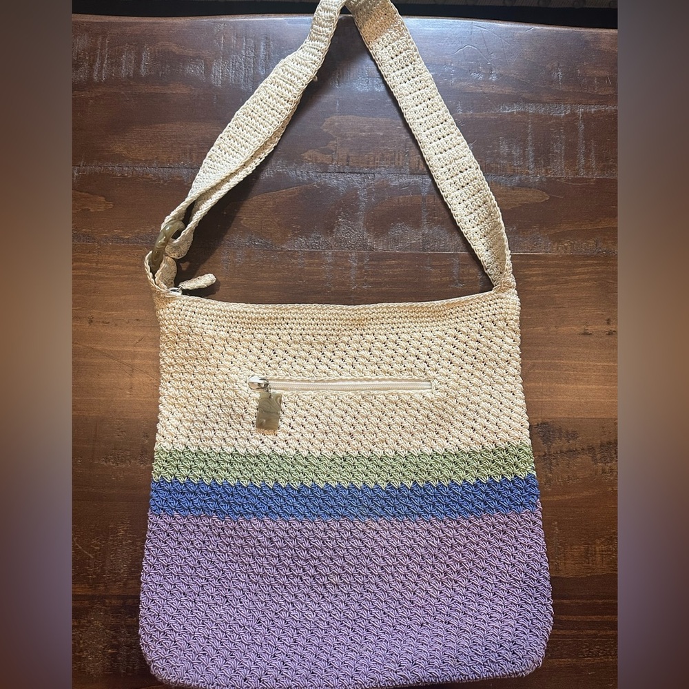 Liz Claiborne Handcrafted Multicolor Crochet Shoulder Bag